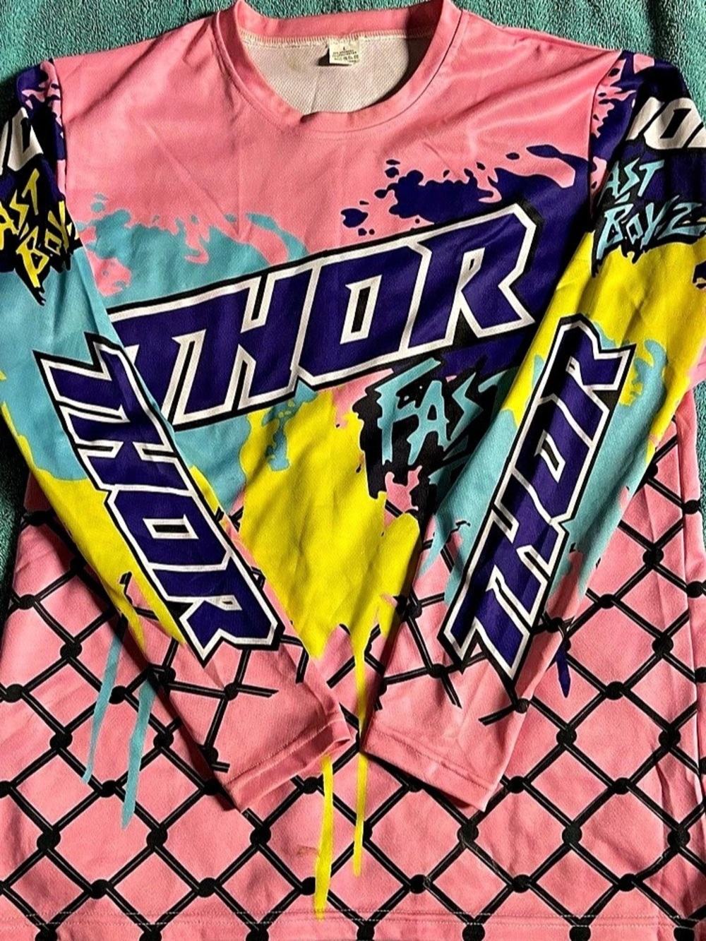 Thor Pulse Fast Boyz Jersey Pink & Yellow Large